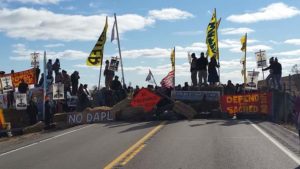 Read more about the article Citing 1851 Treaty, Water Protectors Establish Road Blockade and Expand Frontline #NoDAPL Camp